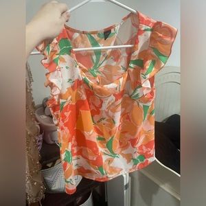 Square neck floral shirt